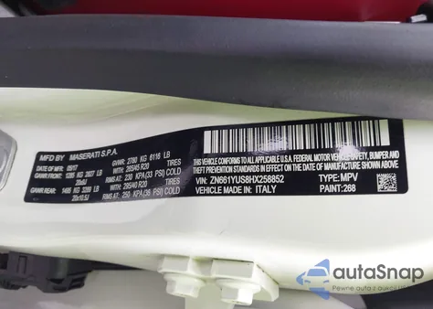 2017 Maserati Levante S from USA, damaged, VIN ZN661YUS8HX258852